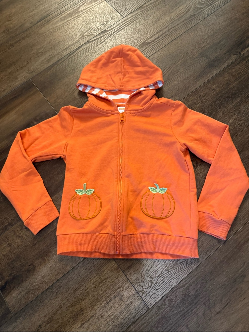 Gymboree girls Fall Pumpkin zip up hoodie size 7
